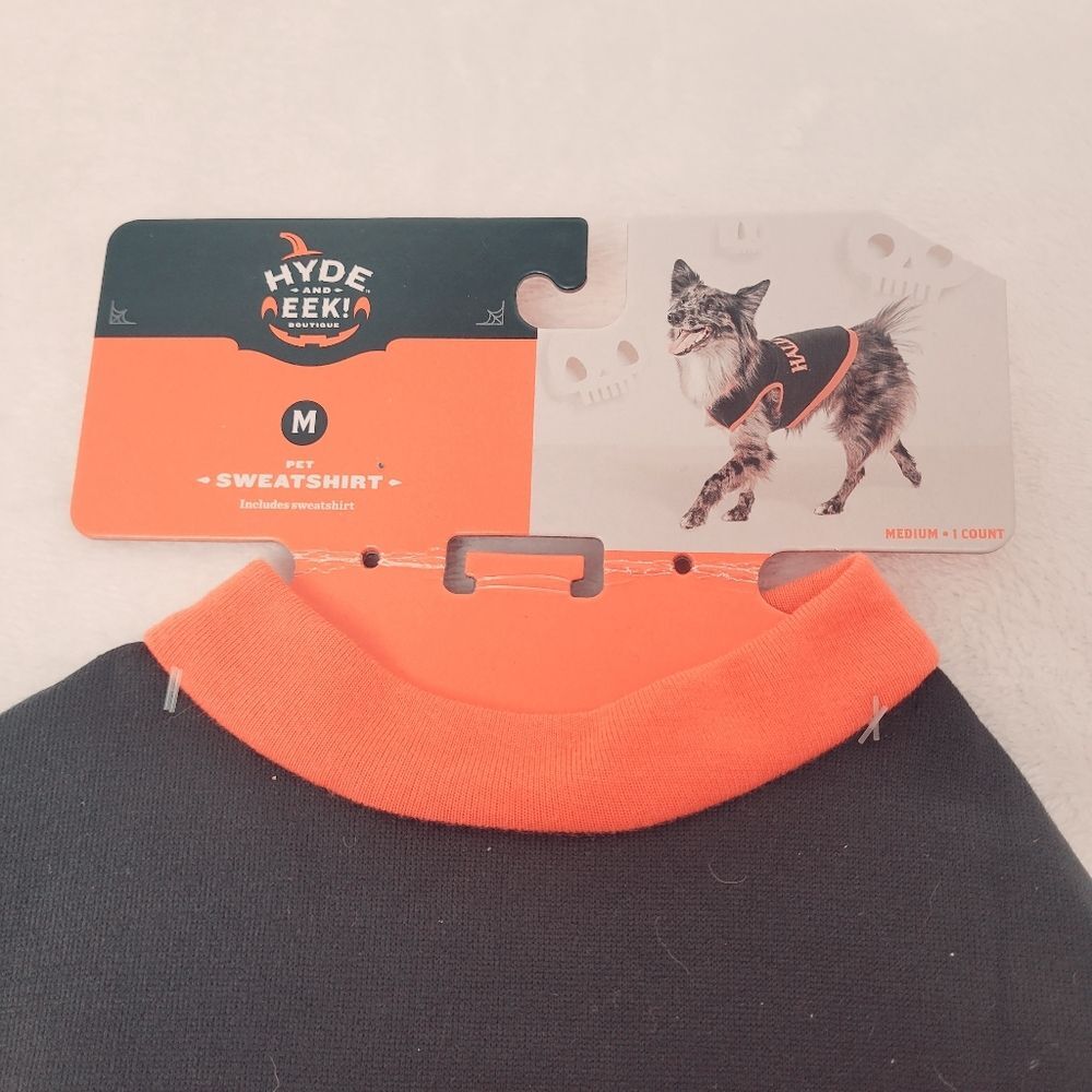 Hyde & Eek Halloween Pet Sweatshirt with Spider Detail Dog Medium New OOS - Picture 3 of 5